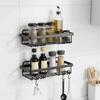 Useful Metal Bathroom Shelf Adhesive Drain Wall Mounted Shelf Removable Space Saving Shower Storage Rack Shower Area