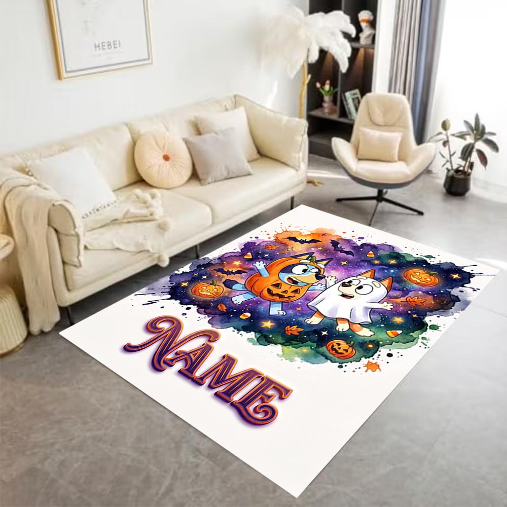 Halloween Friends Celebration Customize Your Name Floor Rug Office Rug Perfect for Dormitory Study Room Dining Room Balcony Anti-slip Rug