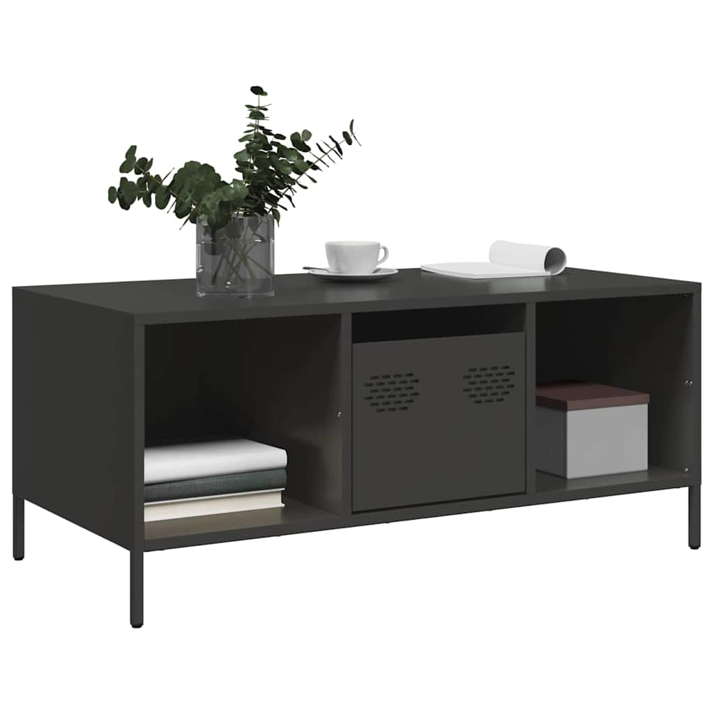 Black Coffee Table 101.5 x 50 x 43.5 cm Cold Rolled Steel