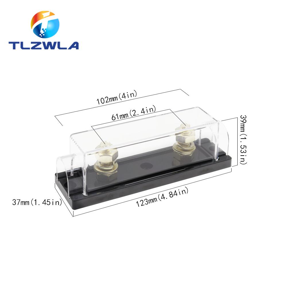 2PCS ANL-H ANL-B Transparent Car Fuse Box ANL Fuse Holder Distribution in line 0 4 8 GA Positive With ANL Fuse Fusible 100A 200A Fuse Holders1