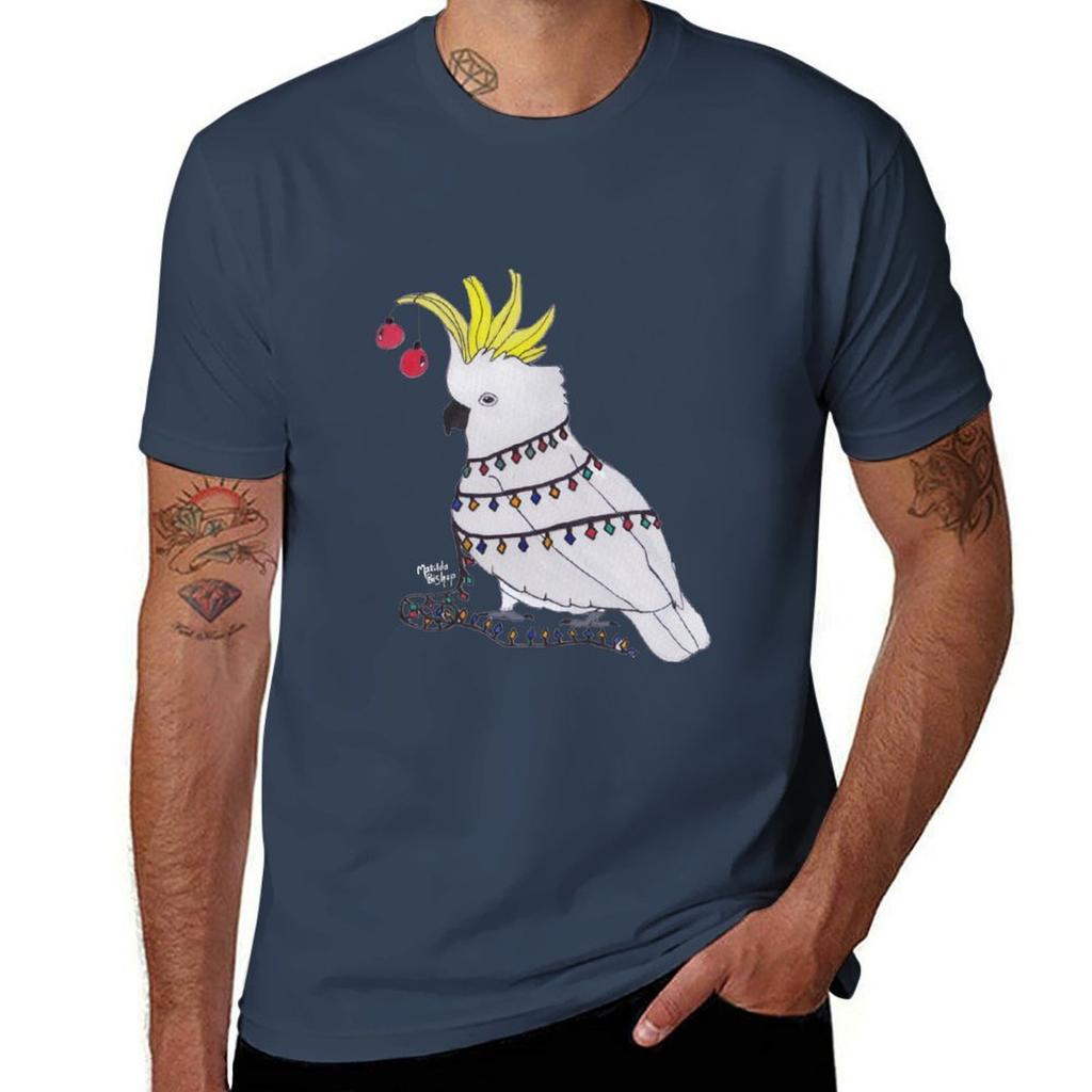Christmas Cockatoo TShirt Soft Lightweight Cotton TShirt