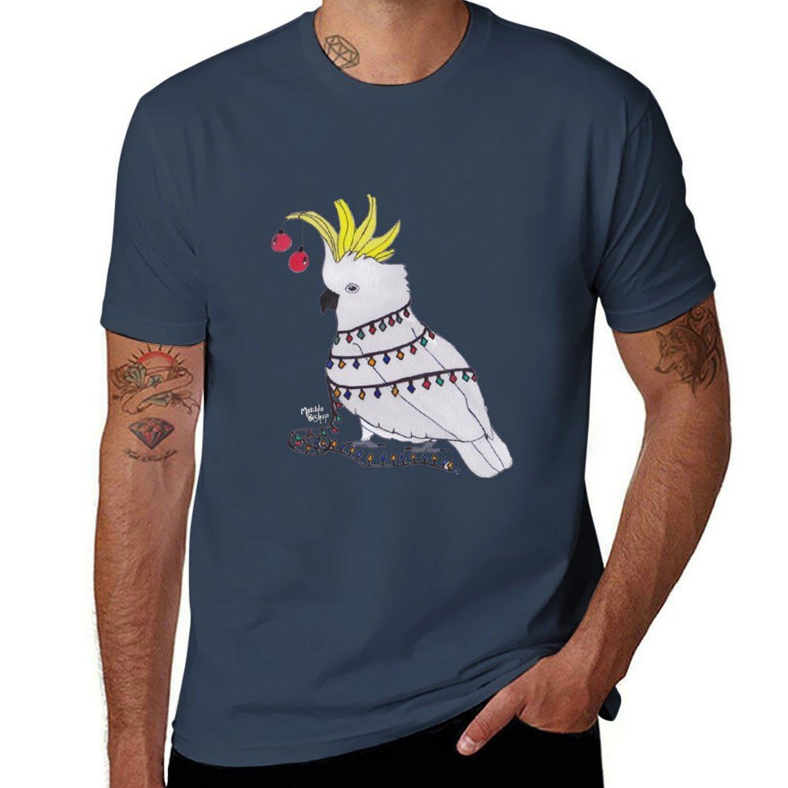 Christmas Cockatoo TShirt Soft Lightweight Cotton TShirt S