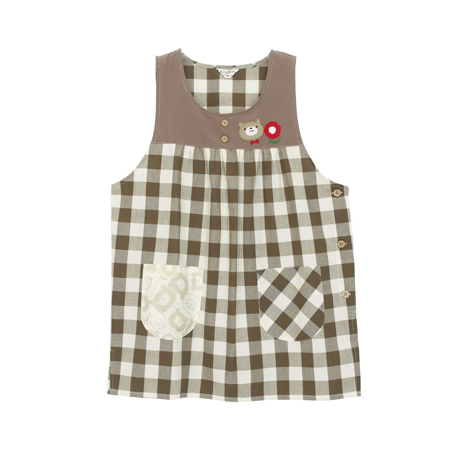 

Tomboy Mama Nursery School Детский сад Аппликация Вышивка Боковой карман на пуговицах Табард Фартук [Nishiki] Женский (Коричневый/ML/nw7049)