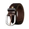 Washed Retro Old Engraved First Layer Cowhide Belt Men'S Genuine Leather Hammered Steel Buckle Korean Version Trendy Jeans Belt
