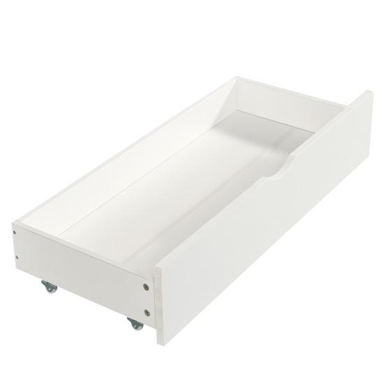 Double Layer Bed Bunk Bed Children with Color-Contrasting Safety Rail Two Drawers Mother Child Window Four-Step Inclined Ladder And Open