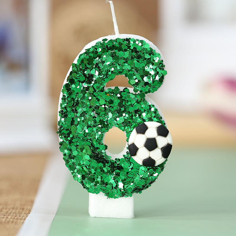1PCS Number 0 1 2 3 4 5 6 7 8 9 Football Decoration Birthday Candle Boy Cake Things Candle Sparkles Children's Candles Surprises
