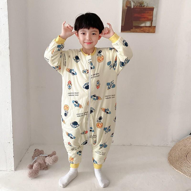 Cotton Toddler Sleep Sack With Legs Winter Warmth Anti-Kick Sleeping Bag Kids 3-8 Years