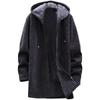 Men's Long Coat Jacket Outerwear Hooded Winter Hoodie Casual Cold 