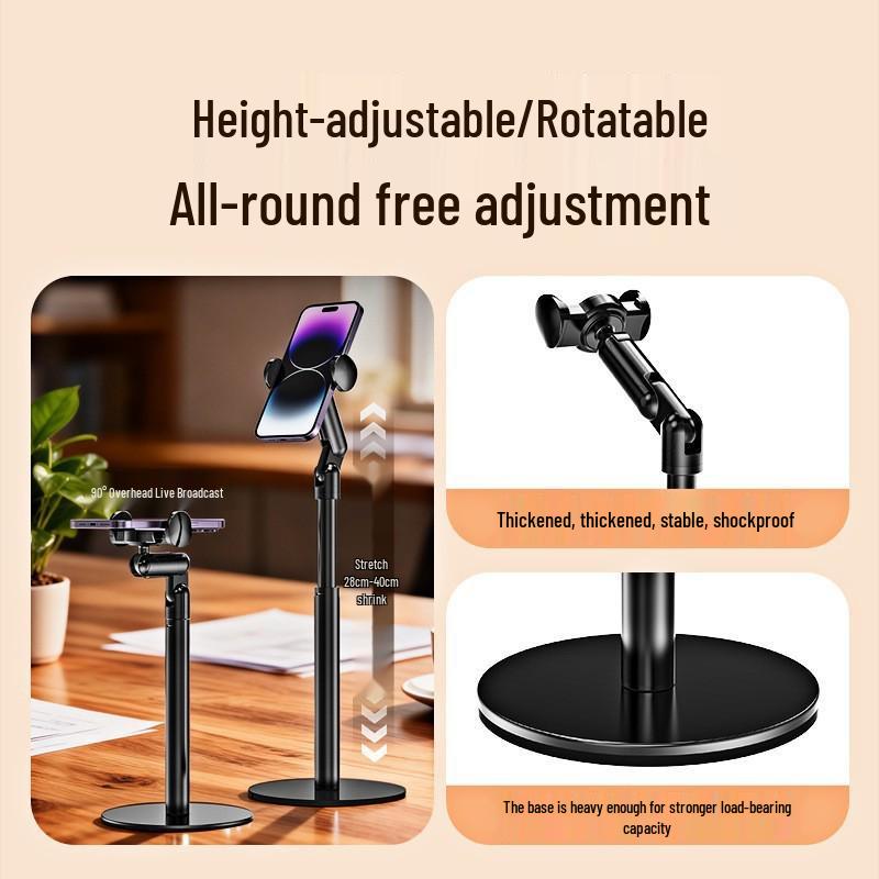 K83 Universal Multi-angle Magnetic Phone Holder for Live Streaming & Overhead Shots – Anti-shake, Telescopic, and Rotating Bracket