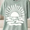 Retro Sunset Surf Beach Graphic T-Shirt and Kids Tshirt, Faux Neon Hawaiian Ocean Tee, 80s 90s Aesthetic Summer Vacation Top