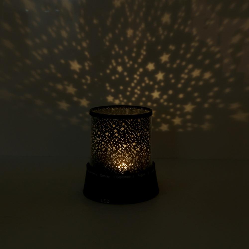Battery Powered Night Light Stars Pattern Projector Light Romantic LED Projector Lamp Room