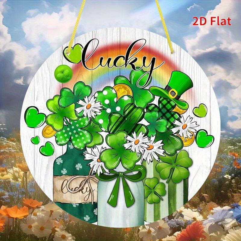 2D Flat Acrylic Lucky Clover Decoration, Indoor and Outdoor Decoration - No Battery/electricity Required, Shop Decoration, Durable Outdoor Decoratio