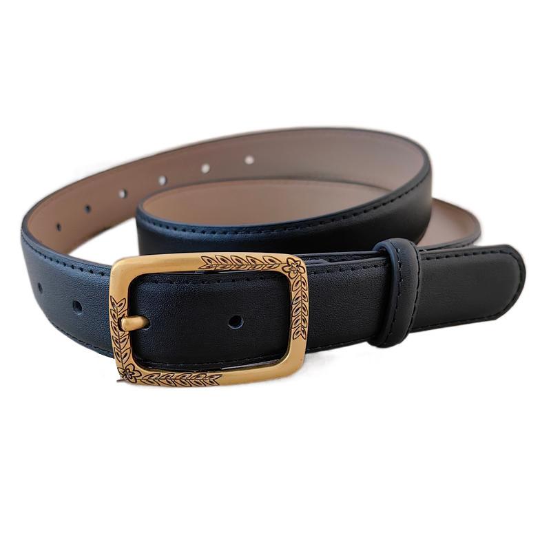 Genuine Leather Womens Cowhide Belt Alloy Buckle Fashionable Casual Decoration