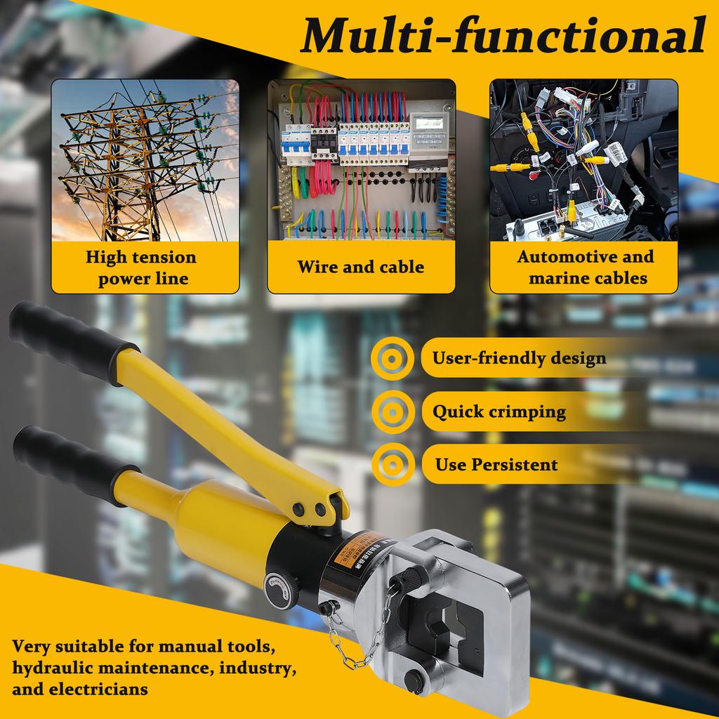 YQK-30/YQK-240 Integral Hydraulic Plier with Toolbox Convenient Cable Crimping Pliers Thicken for Repair/Industrial/Electrical