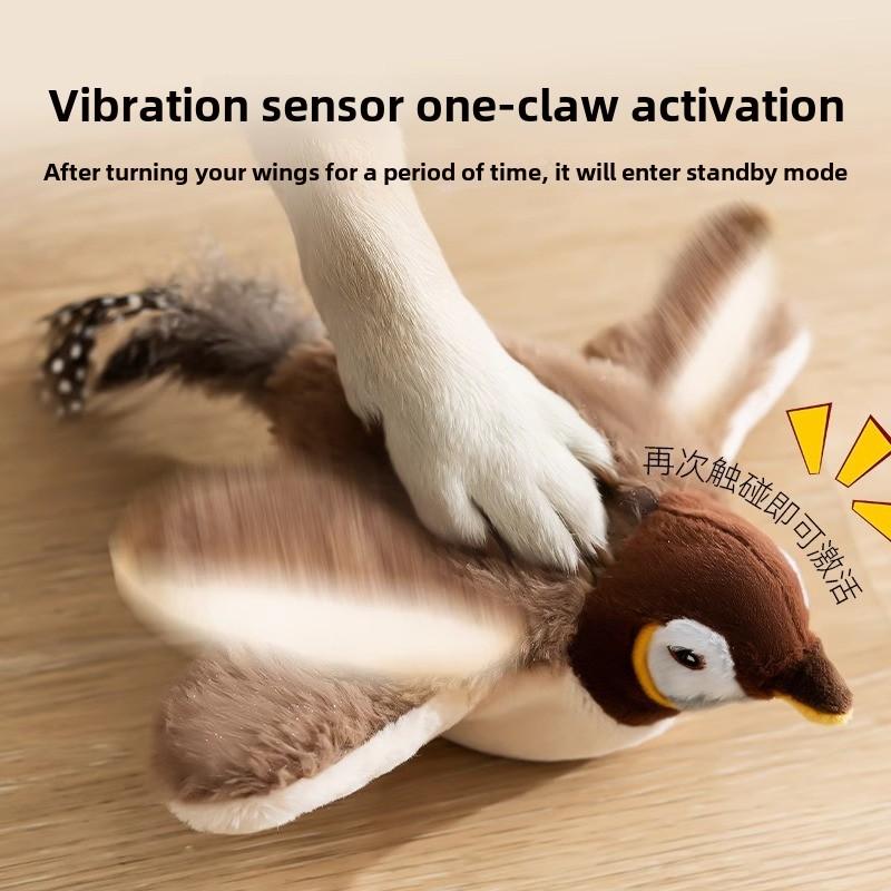 Shaking Sparrow Electric Dog Toy Bird Voice Teasing Dog Bite-resistant Companionship Interactive Cat Self-hi Pet Toy