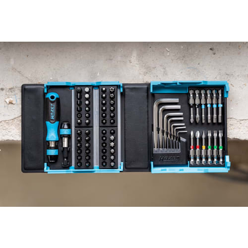 HAZET 2200SC-1 Screwdriver Bit Set, 69-Piece Precision Tool Set with Magnetic Smart Case, Phillips and Flathead Screwdrivers, Pozidriv, Torx, Hex Wren