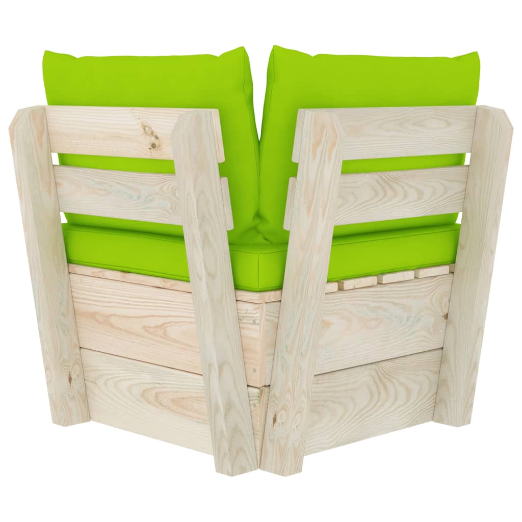 Garden Pallet Corner Sofa with Cushions Impregnated Spruce Wood