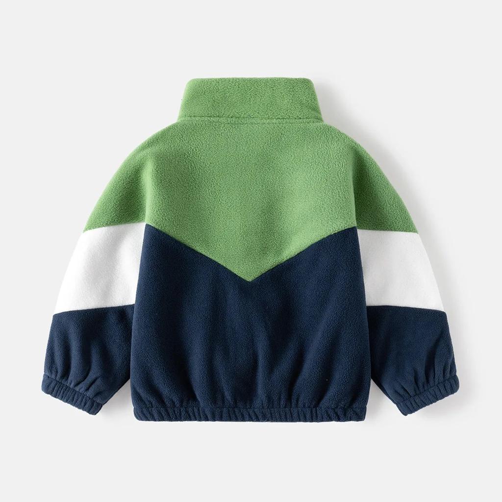 Herbstkleidung Kinderbekleidung Kinder Polarfleece Jacke Junge Baby Farbblock Lässig Einfach