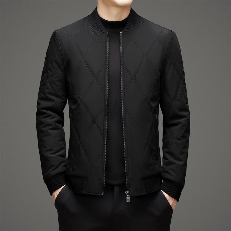 Mulberry Silk Cotton Coat Autumn and Winter New Men's Stand Collar Lightweight Casual Cotton Coat Young and Middle-aged Men's Cotton Coat