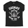 Herre Goonies Never Say Die Retro T-shirt Officielt Inspireret 80'er Film Logo Ikonisk Dødningehoved Krydsede Knogler Dødningehoved Krydsede Knogler T-shirt