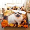 3D Cat Bedding Set Modern Printed Lovely Animals Comforter Queen King Single Size Duvet Cover Home Textile Bedroom Decor
