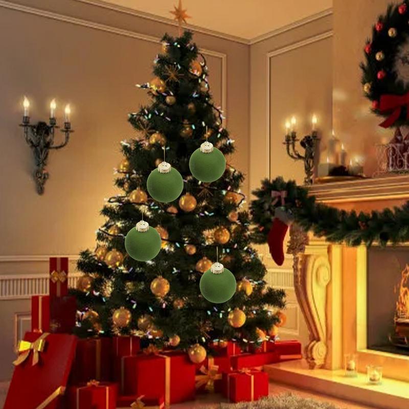 Beflockte Kugeln für Weihnachten 12 Stück Weihnachtsfeier-Kugeln Modische Anhänger Baum-Anhänger für Weihnachtsfeier Hochzeiten Feiertage