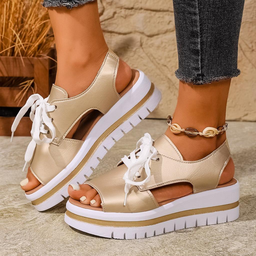 Fashion Open Toe Platform Comfortable Shoes New Women Sandals Female Summer Shoes 2025 Classic Breathable Slip on Sport Luxury Sandals