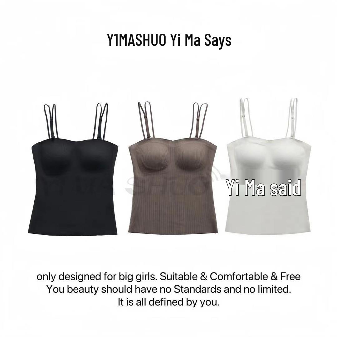

Yi Ma Plus Size Women s Anti-Exposure Camisole - Slimming, Versatile Fashion for a Beautiful Back and Commuting. 2XL (135-155 lbs) чёрный