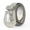 2025 Versatile Rhinestone Leather Belt with Sequin Decor for Men and Women