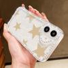 Stars Pattern Diamond Frame Clear Soft Silicone Case For iPhone 16 Pro Max 16E 15 14 Pro 13 12 11 Lens Protection Shockproof Phone Cover