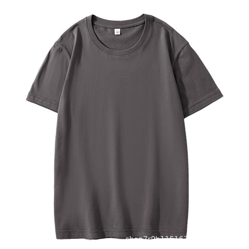 200g Pure Cotton Unisex Crew Neck Short Sleeve Solid Color Trendy T-Shirt