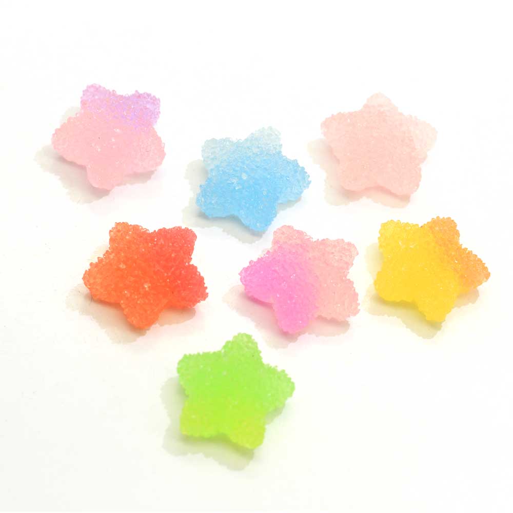 Flat Back Gummy Candy Resin Cabochon Star Shape Heart Shape for DIY Embellishments Scrapbooking