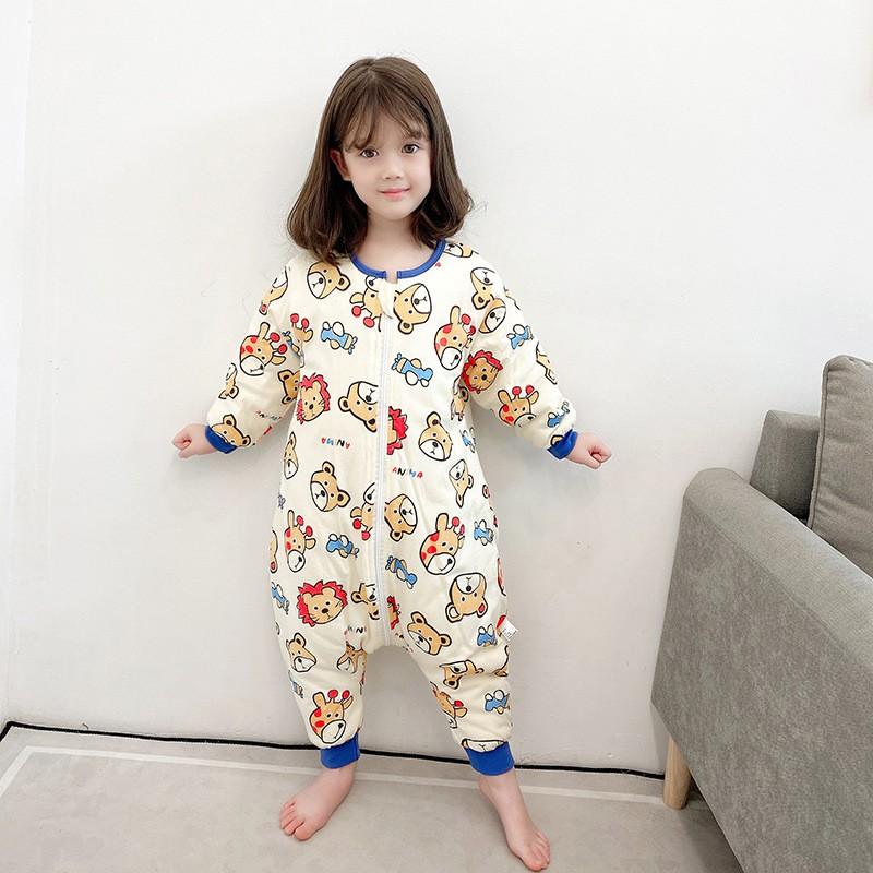Cotton Toddler Sleep Sack With Legs Winter Warmth Anti-Kick Sleeping Bag Kids 3-8 Years