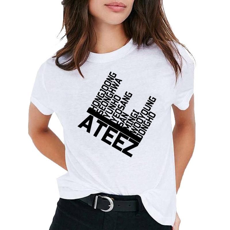 Ateez Top T Shirt Women Female Kawaii Hip Hop S Ulzzang Tshirt Casual Tshirt Tee Shirts Clothes Harajuku Korean Streetwear