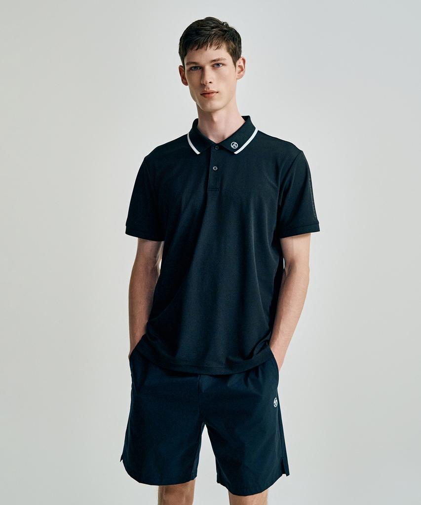 SERGIO TACCHINI M Rayfresh Lettering Pique Short Sleeve Polo