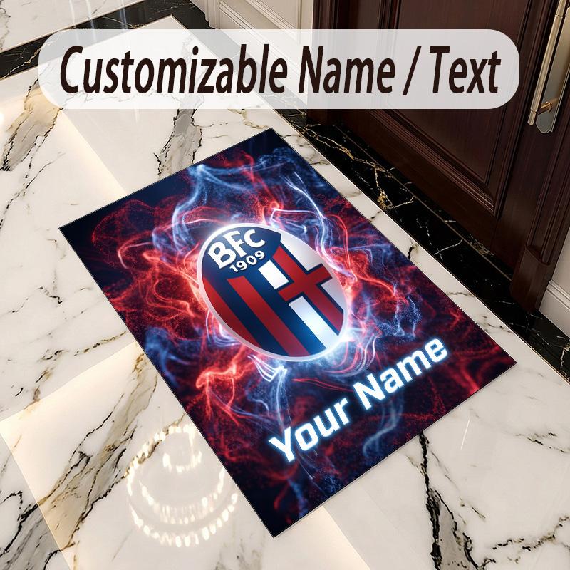 Crystal Velvet Rug Bologna FC Print Custom Name Text Floor Mat Home Decor