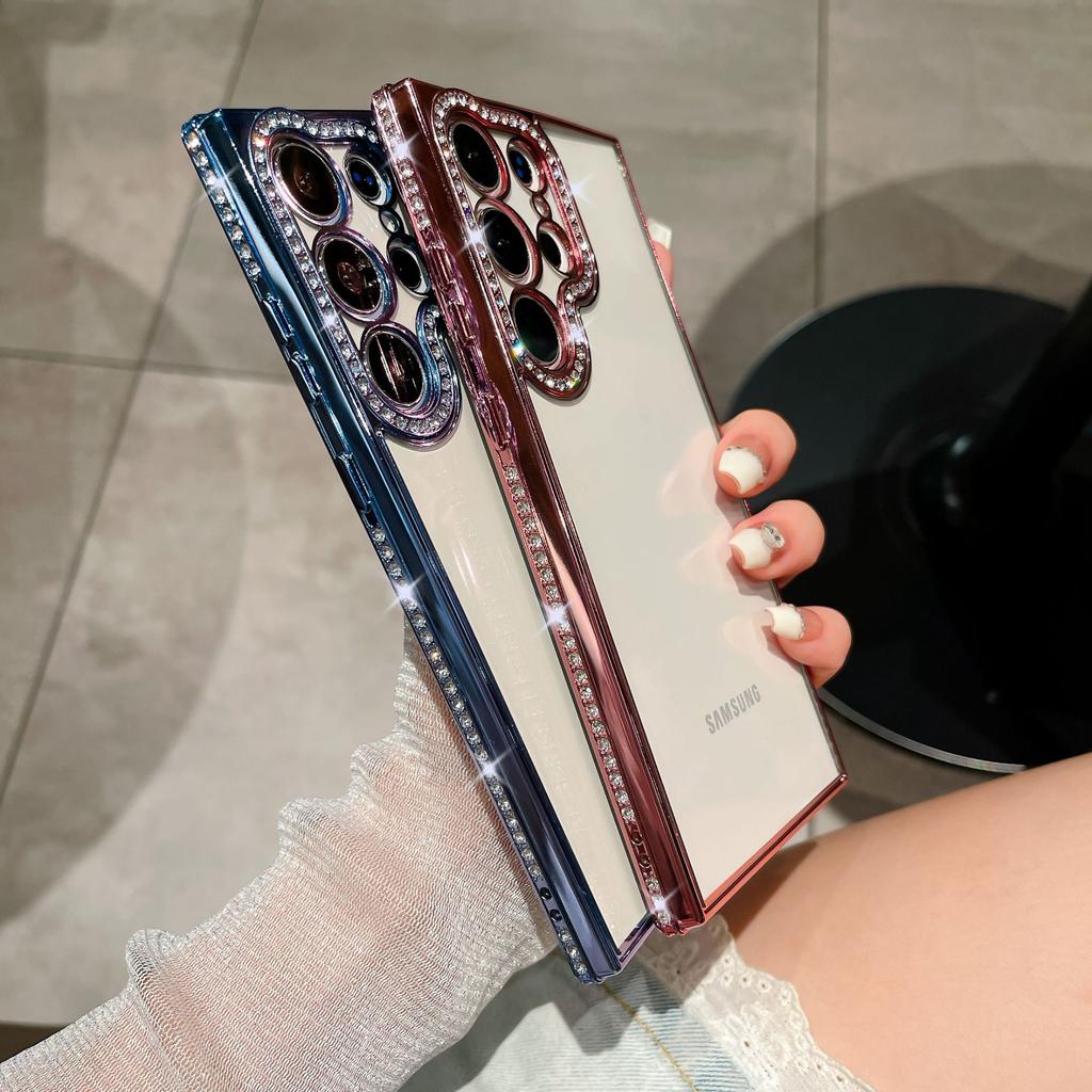 Husă de telefon mobil Samsung S23 Ultra cu strasuri și sclipici S24 Plating A12 All Inclusive A05s Husă protectoare pentru femei A15