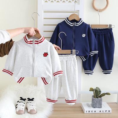 Boys' Set Simple Sportswear for Children Aged 0-5 Casual Round Neck Top+Pants Two-piece Set Fashionable Baby Clothes