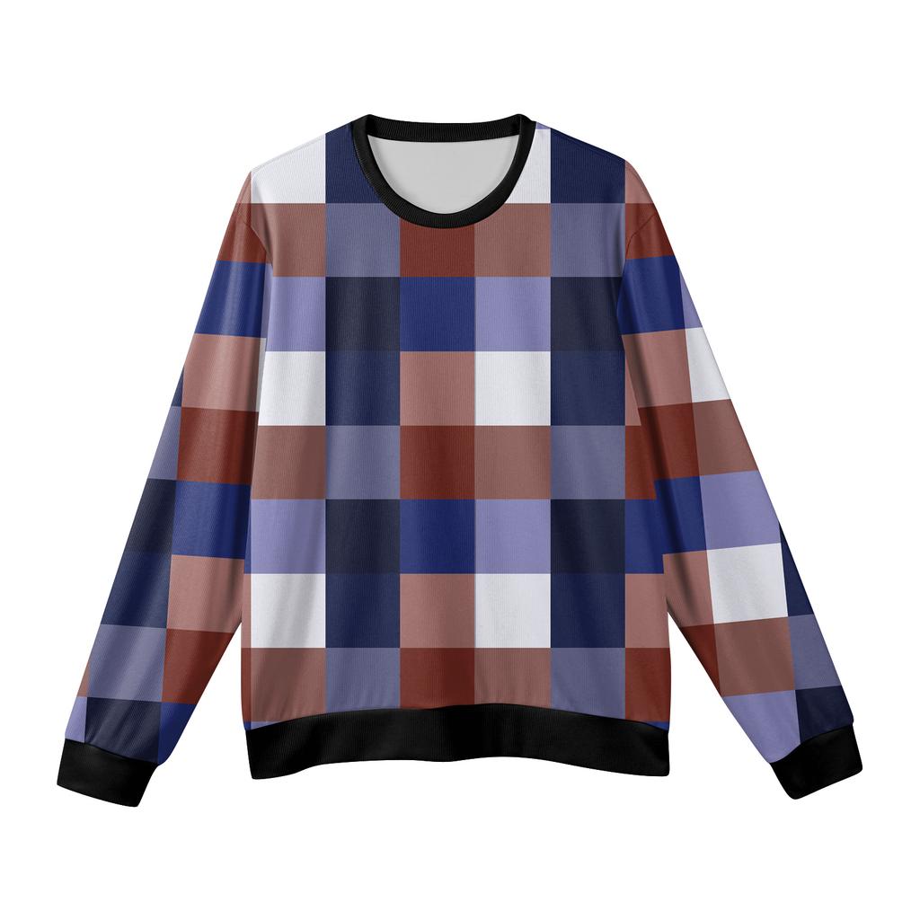 Men's Round Neck Long Sleeve Ribbed Knit Pullover