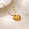 Love Pendant Collarbone Chain Necklace Vintage Love Earrings Gold Stainless Steel Sweater Chain Necklace