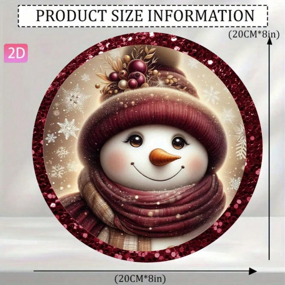 Vintage Snowman Tin Sign Wall Art 2D Flat Metal Christmas Decor for Garden Bar Cafe Holiday