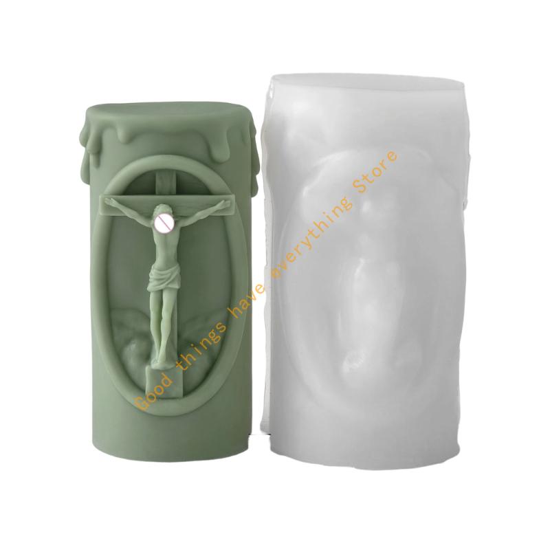 Nativity Embossed Cylinder Silicone Mould Silicone For Making Soap Chocolate Holiday Decoration 55KF