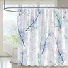 Flower Shower Curtain Set Orchid Teal Rose Plant Floral Leaves Print Bathroom Decor Fabric Bath Curtain Bathtub Accessories Hook