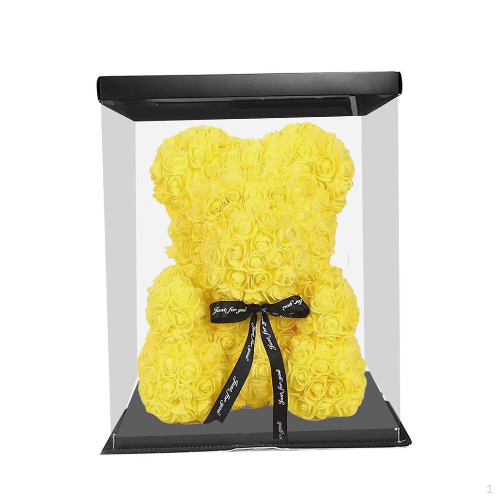 Kreativer Schaumstoffblumenbär in einer Schachtel für Muttertagsgeschenke an geliebte Menschen