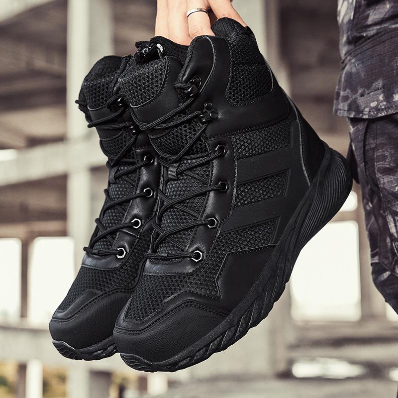 Hiking shoes men's high-top tactical boots men's military fans training desert boots hiking outdoor shoes military boots