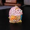 Crystals Covered Owl Inspired Jewelry Storage Case Sturdy Metal Construction for Earring Collections