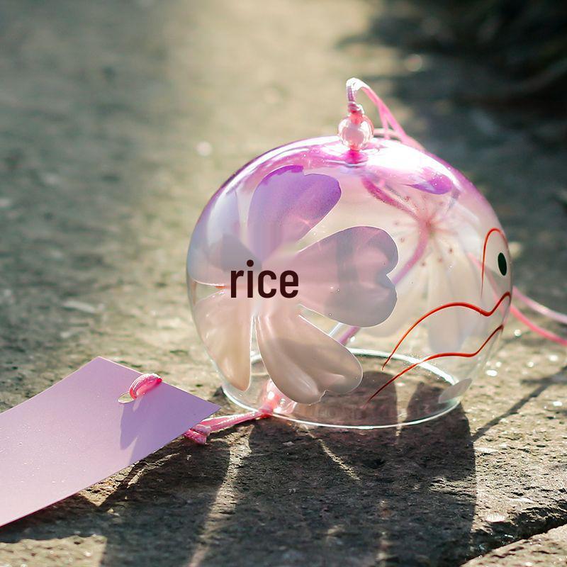 Cherry Blossom Glass Wind Chime - DIY Transparent Hanging Ornament