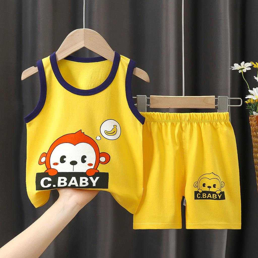 Children's Vest Set Boys' Shorts Summer Cotton New Baby Clothes Girls' Summer Clothes Summer Clothes Children's Clothes
