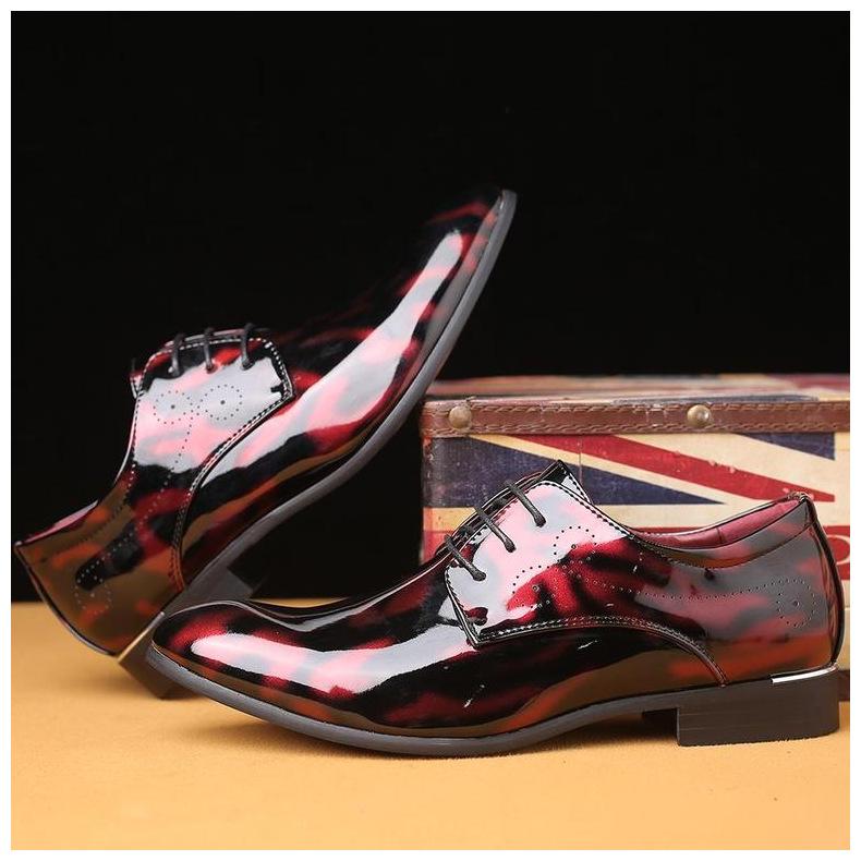 Vintage Youthful Outdoor Autumn Men's Pointed-toe Formal Single Shoes Trendy Large-size Leather Shoes Business Men's Shoes Comfortable Shoes