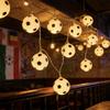 Football String Lights - Soccer Ball Fairy Lightts, Outdoor Waterproof Lamp String | Energy Efficient Soccer Ball Themed Lights